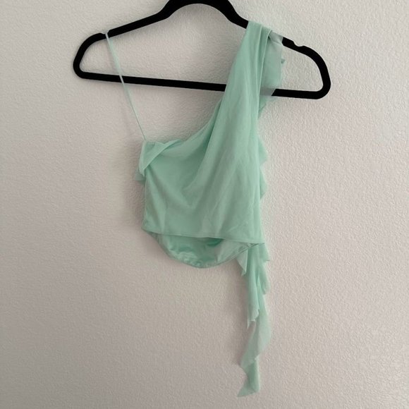 AFRM X Revolve Kellon One Shoulder Top in Ice Blue - Picture 7 of 7